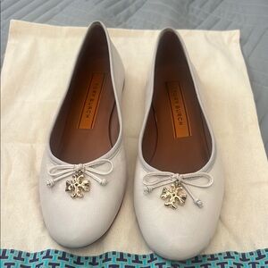 Tory Burch White Ballet Flats